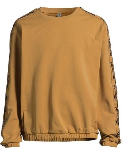 Moschino Men's Taping Crewneck Sweatshirt - Natural
