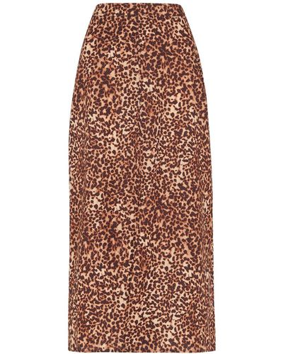 Whistles Women's Marble Spot Front Split Skirt - Multicolour