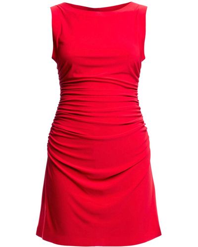 Norma Kamali Women's Sleveless Shir Waist Mini Dess - Red