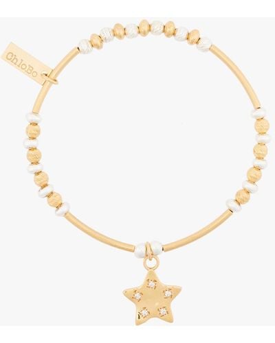 ChloBo Women's Gold And Silver Sparkle Star Bracelet - Metallic