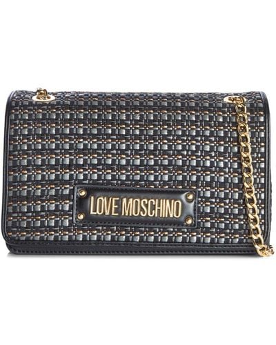 Love Moschino Women's Mademoiselle Tweed Shoulder Bag - Grey