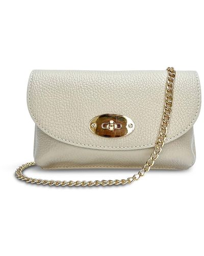 Apatchy London Women's The Mila Stone Leather Phone Bag - White