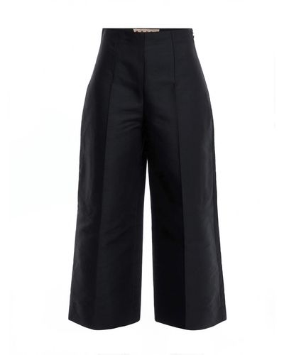 Marni Women's High Waist Trousers Without Front And Back Pockets - Blue