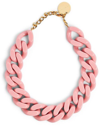 Vanessa Baroni Women's Big Flat Chain Necklace - Pink
