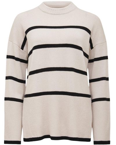 Forever New Women's Bianca Relaxed Longline Crew Neck Jumper - Natural
