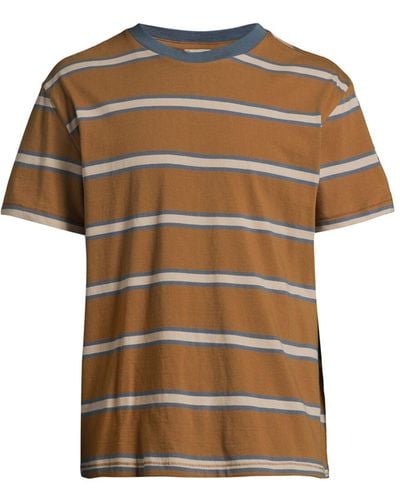 Nudie Jeans Men's Leffe 90s Stripe T-shirt - Brown