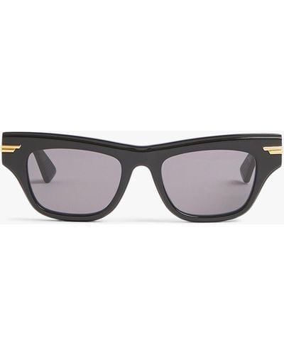 Bottega Veneta Women's Bv1176s Slim Acetate Triangle Logo Sunglasses - Grey