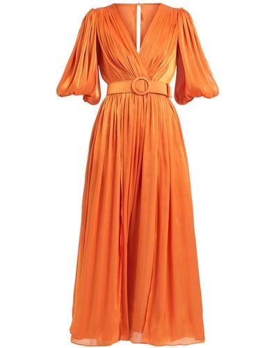 Costarellos Women's Brennie Midi Dress With Side Split - Orange