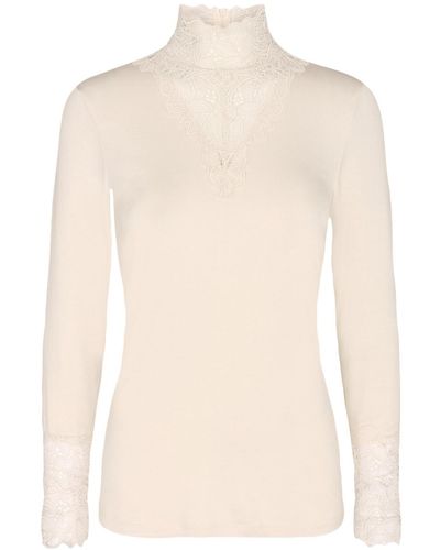 Soya Concept Women's Marica Lace High Neck Top - White