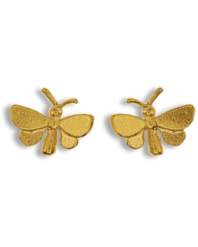 Alex Monroe Women's Tiny Butterfly Stud Earrings - Metallic