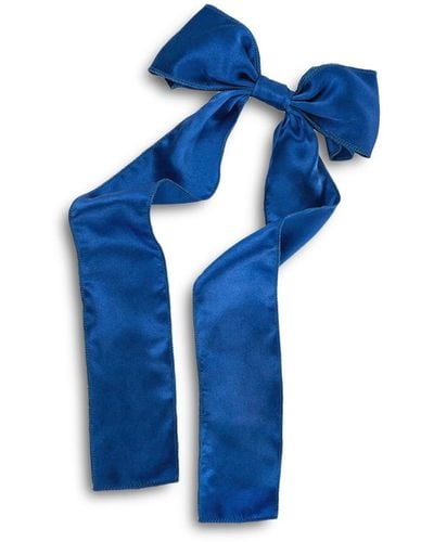 L. Erickson Women's Long Tail Bow Barrette - Blue