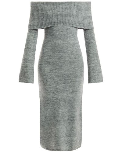 Pretty Lavish Women's Soreya Bardot Soft Knit Dress - Grey