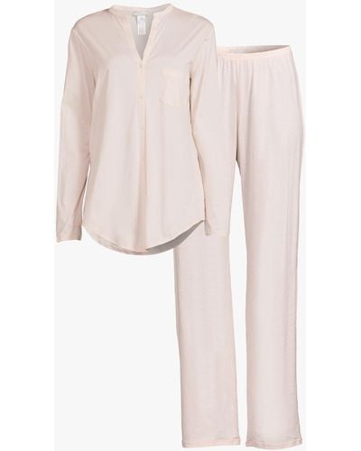 Hanro Women's Cotton Deluxe Long Sleeve Pyjama - White