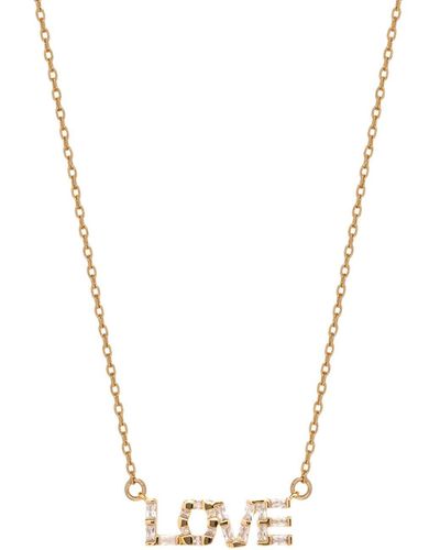 Crystal Haze Jewelry Women's Love Baguette Named Necklace - Metallic