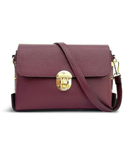 Apatchy London Women's The Bloxsome Plum Leather Crossbody Bag - Purple