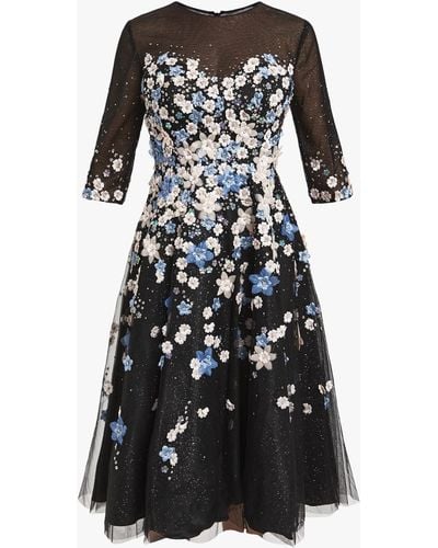 Mac Duggal Women's Embellished Tulle Midi Dress - Black
