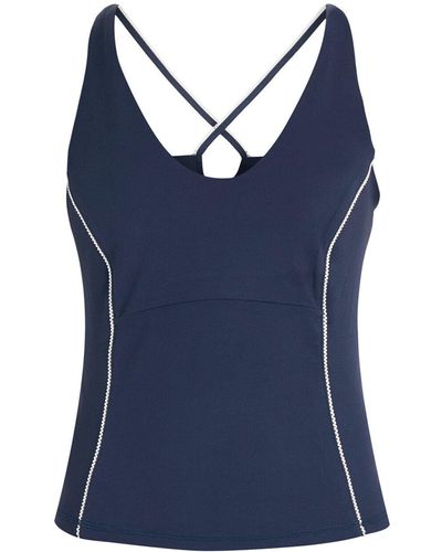 Sweaty Betty Women's Super Soft Picot Lace Strappy Bra Vest - Blue
