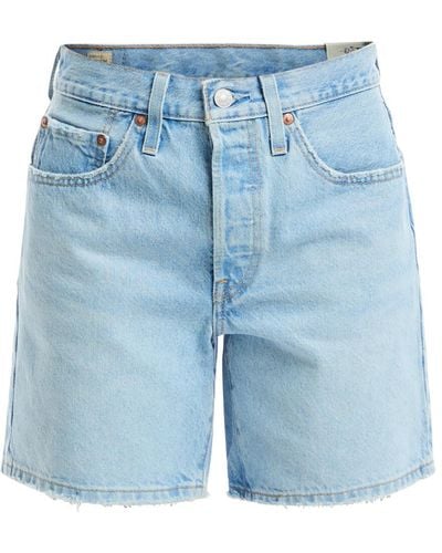Levi's Women's 501 Mid Thigh Shorts - Blue