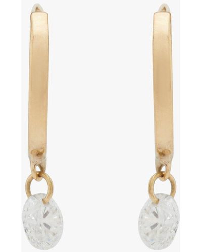 La Brune Et La Blonde Women's Mini 360° Hoop Earrings, 2 Gsi Diamonds - White