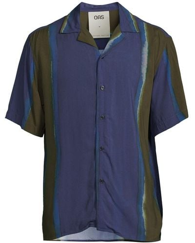 Oas Men's Murky Mist Viscose Shirt - Blue