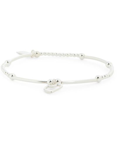 ChloBo Women's Cute Mini Open Heart Bracelet - White