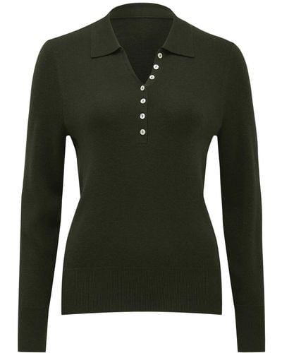 Forever New Women's Olive Button Through Polo Jumper - Green