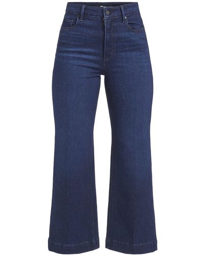 PAIGE Women's Anessa Cropped Wide Leg Jeans - Blue