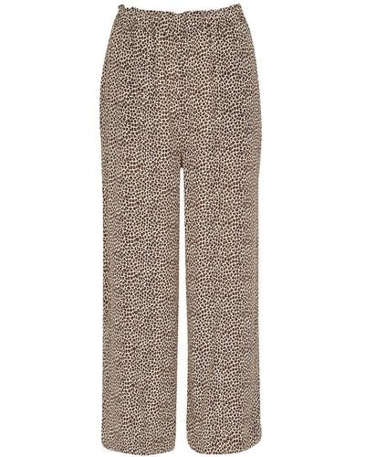 Whistles Women's Dashed Leopard Print Trouser - Brown