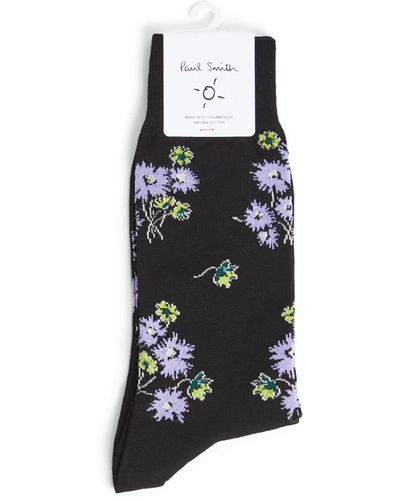 Paul Smith Men's Sock Narcissi Floral - Black