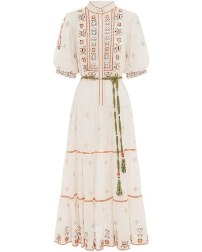 ALÉMAIS Women's Lovella Tiered Midi Dress - Natural