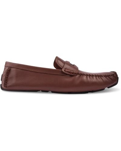 COACH Men's Coin Leather Driver Shoes - Brown