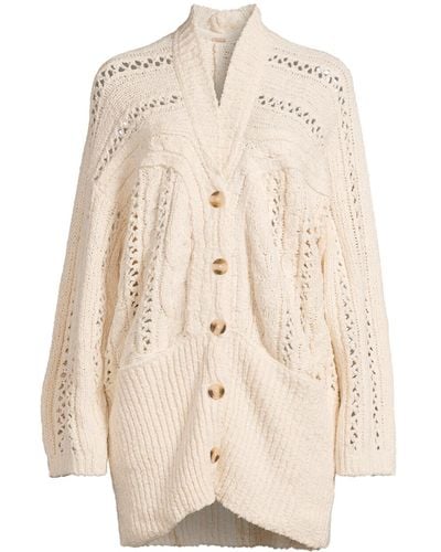 Free People Women's Cable Cardi - White