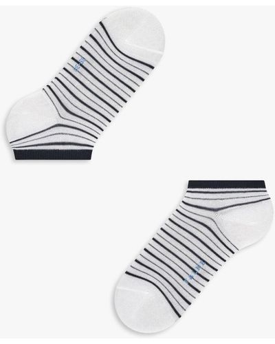 FALKE Women's Stripe Shimmer Trainer Socks - White