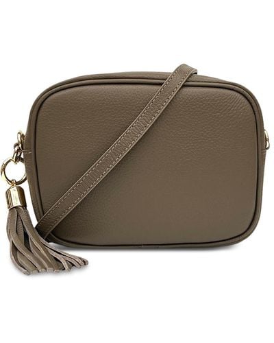 Apatchy London Women's Latte Leather Crossbody Bag - Grey