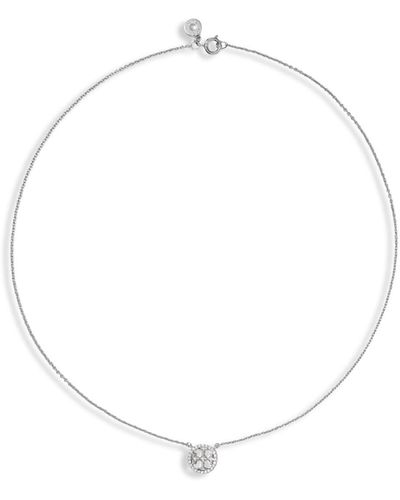 Tory Burch Women's Miller Pave Pendant Necklace - White