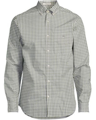GANT Men's Poplin Gingham Shirt - Grey