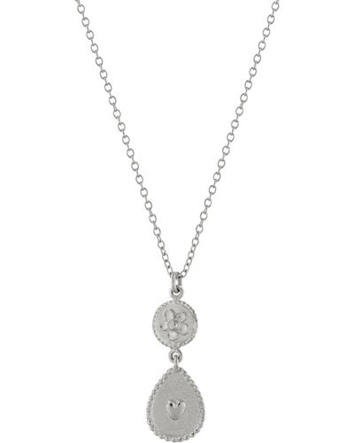 Alex Monroe Women's Love Of Nature Heart And Flower Necklace - White