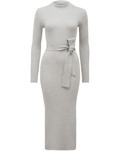 Forever New Women's Lily Rib Column Knit Dress - Grey
