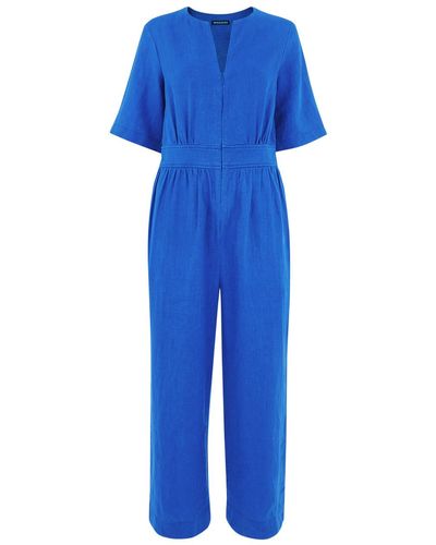 Whistles Women's Cosima Linen Jumpsuit - Blue