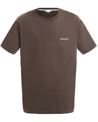 Norse Projects Men's Johannes Logo T-shirt - Brown