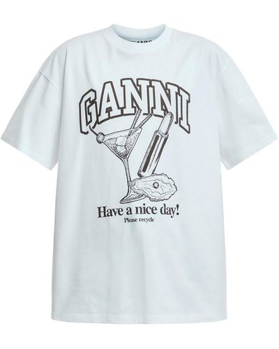 Ganni Women's Future Heavy Jersey Cocktail T-shirt - Grey
