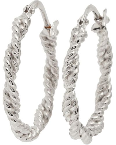 Daisy London Women's Midi Helix Hoop Earrings - White