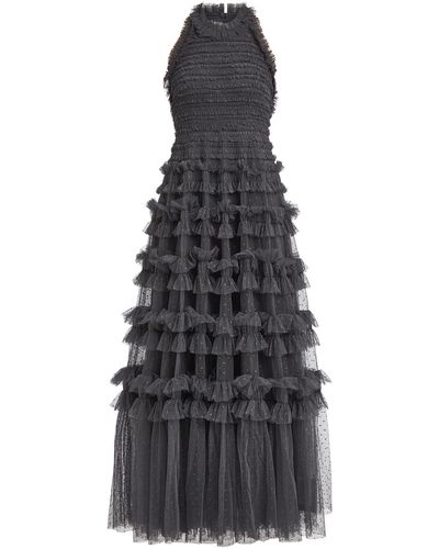Needle & Thread Women's Lisette Ruffle Halter Neck Gown - Black