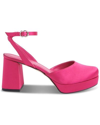 Whistles Women's Estella Satin Platform Shoe - Pink