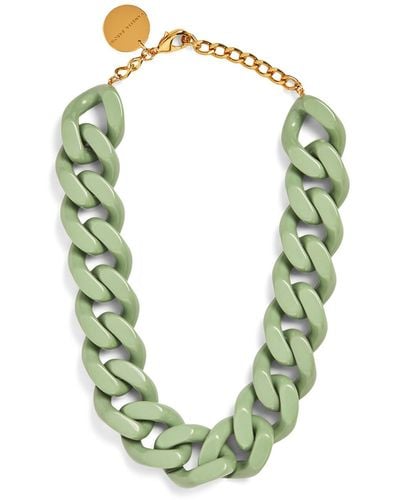 Vanessa Baroni Women's Big Flat Chain Necklace - Green