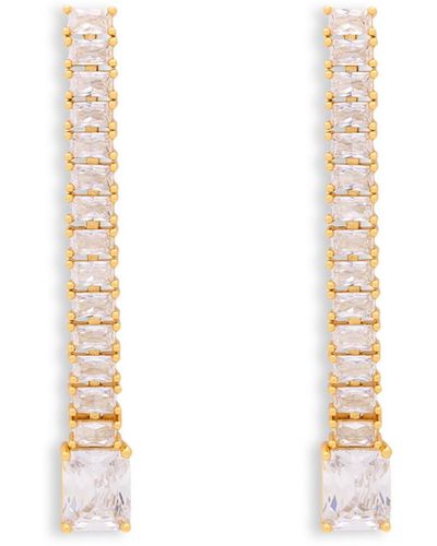 Crystal Haze Jewelry Women's Baguette Drop Earrings - White