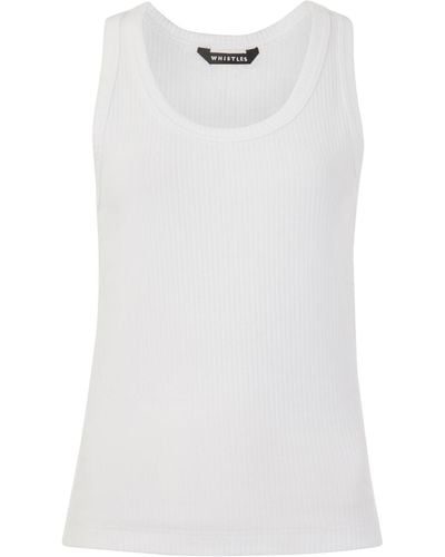 Whistles Women's Ultimate Ribbed Scoop Vest - White