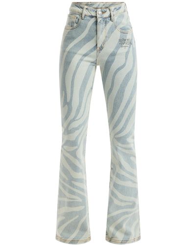 Ed Hardy Women's Flaming Tiger Flared Jeans - Blue