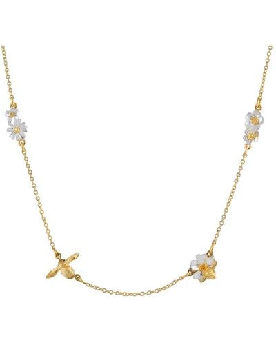 Alex Monroe Women's Floral Chain Teeny Tiny Bee Necklace - Multicolour