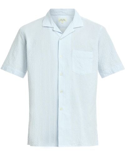 Hartford Men's Palm Mc Searsucker Stripe Short Sleeve Shirt - Blue